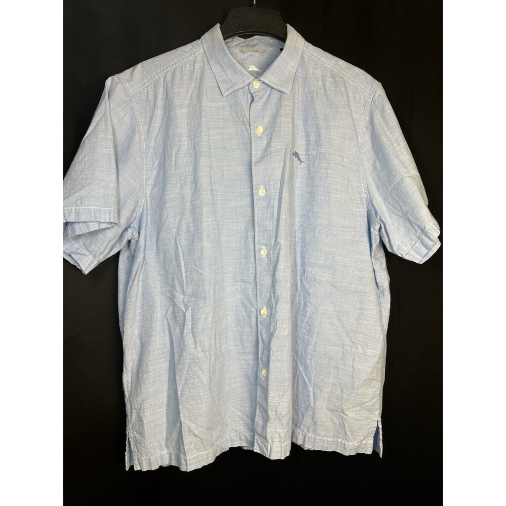 Tommy Bahama Men's Button Down Shirt 100 % Cotton XL Light Blue